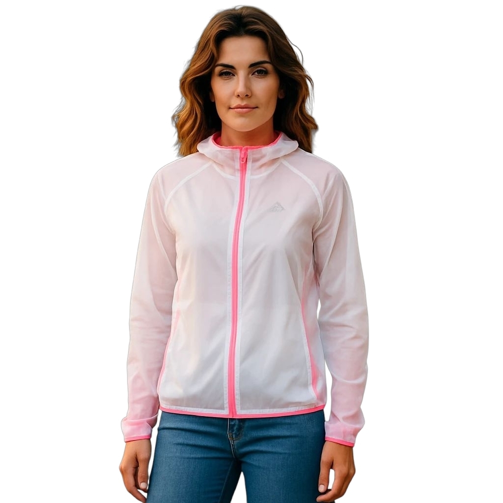 💗 ADIDAS ClimaSpeed White Pink Lightweight Running Jacket Windbreaker LG/XL